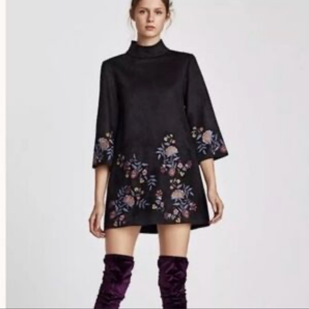 NWT ABS Collection Embroidered Ultra Suede Dress Size 12